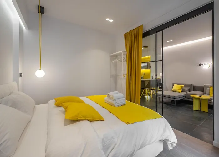 8 Black & Yellow Urban Center Apartment *